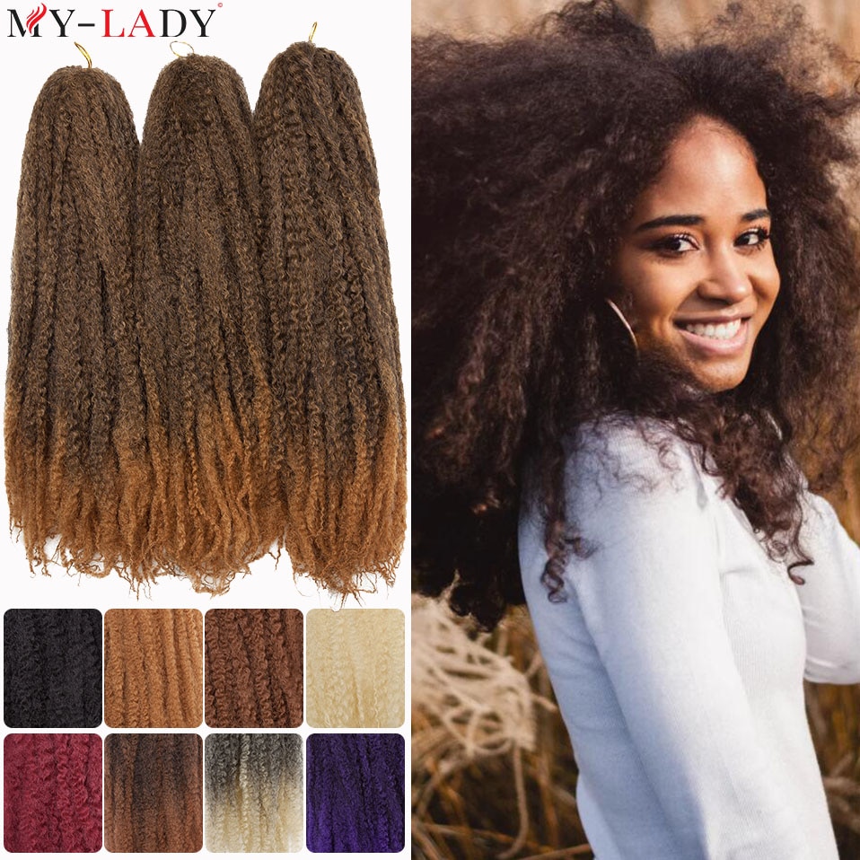 My-Lady 18 ġ Marley Braids ռ ũ  ߰ Ӹ Afro Kinky Braiding Hair Extensions  ũ African American Style Daily